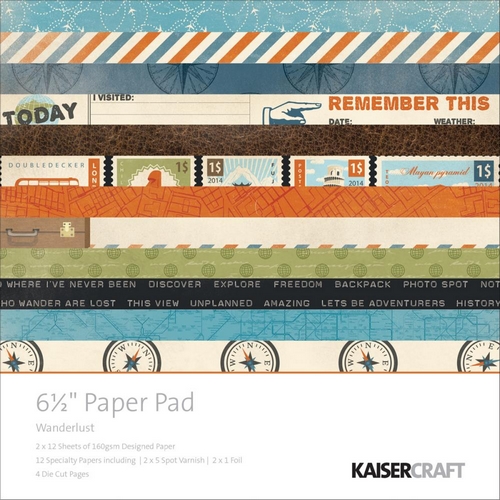 Kaisercraft - WANDERLUST 6x6 - scrapbookové papíry