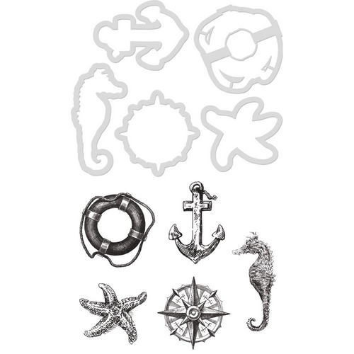 Kaisercraft - NAUTICAL - razítka a vyřezávací šablony