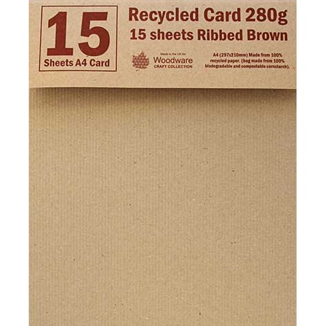 Woodware - RECYCLED CARD A4 (15 ks) - scrapbookové čtvrtky