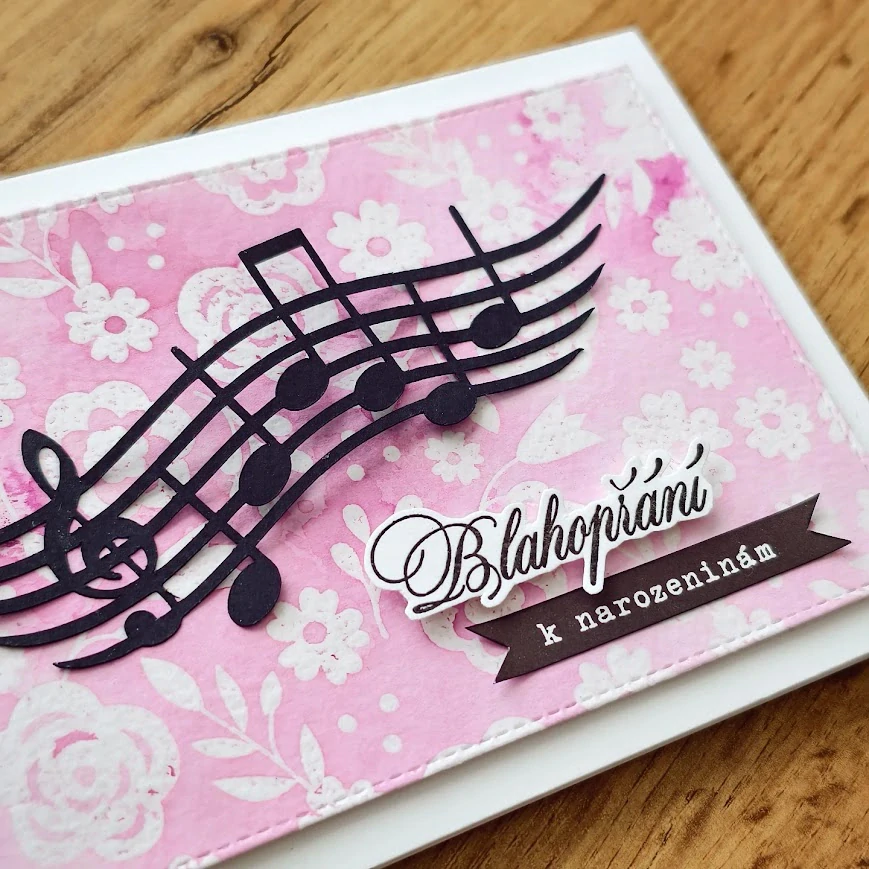 PŘÁNÍ K NAROZENINÁM - fialové pro milovnici hudby