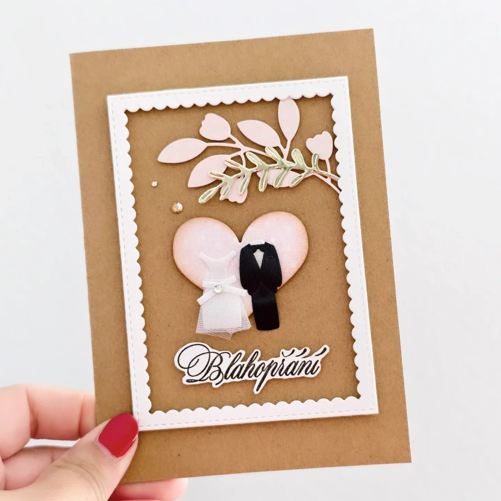 SVATEBNÍ PŘÁNÍ - ženich a nevěsta v rámečku