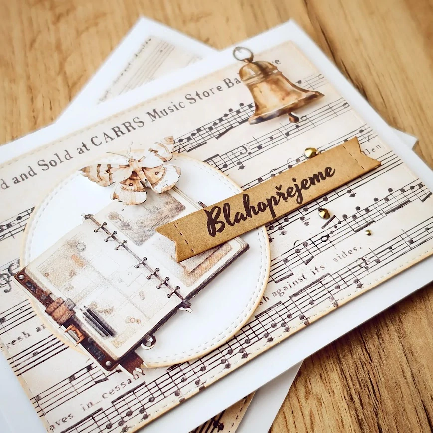 PŘÁNÍ K NAROZENINÁM PRO MUŽE - vintage s deníkem