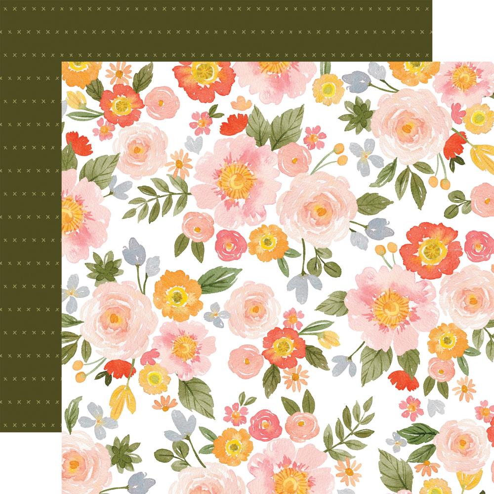 *** Carta Bella - FLORA No. 5 / Happy Large Floral - scrapbooková čtvrtka