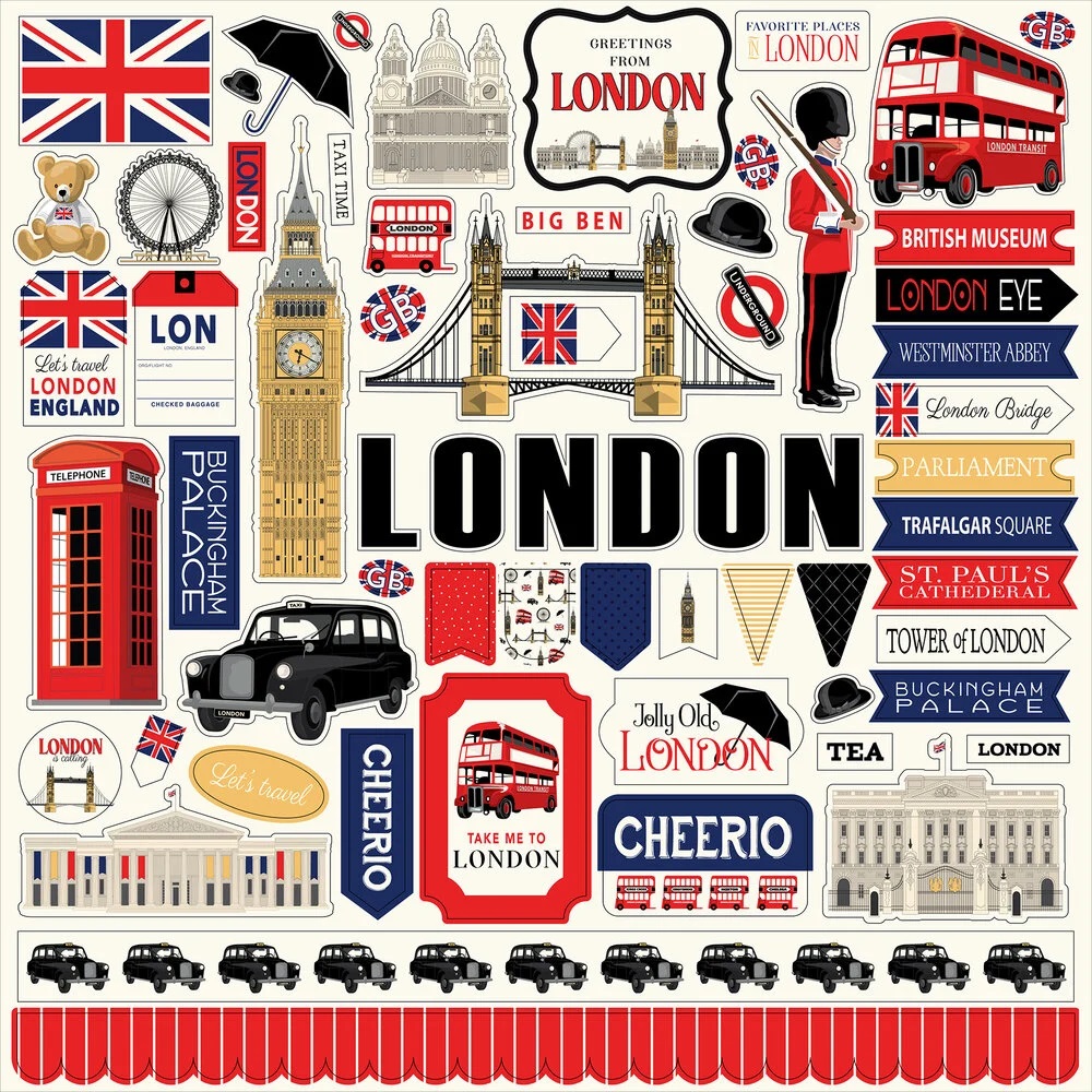 Carta Bella - LONDON Element Stickers - samolepky