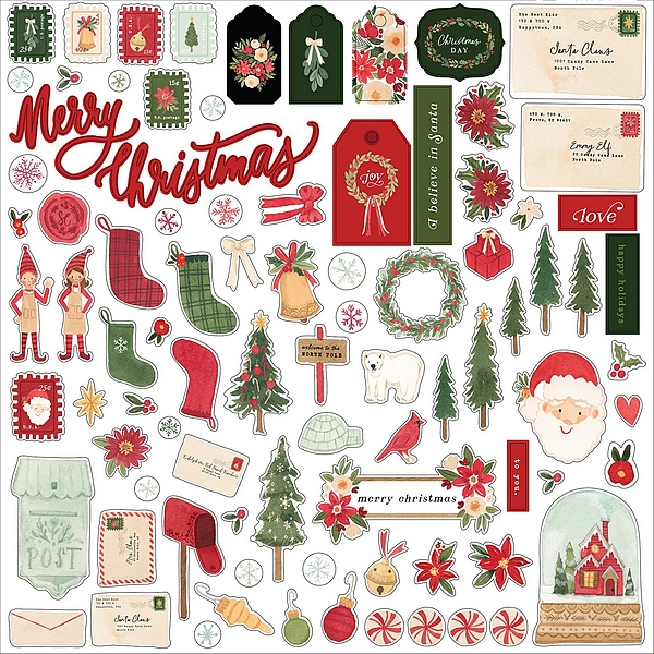 *** Carta Bella - LETTERS TO SANTA Element Stickers - samolepky