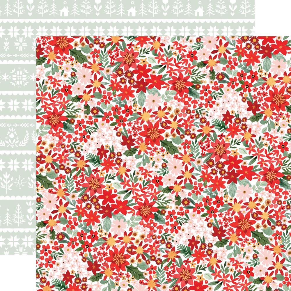 Carta Bella - PEACEFUL CHRISTMAS FLORA / Peaceful Small Floral - scrapbooková čtvrtka