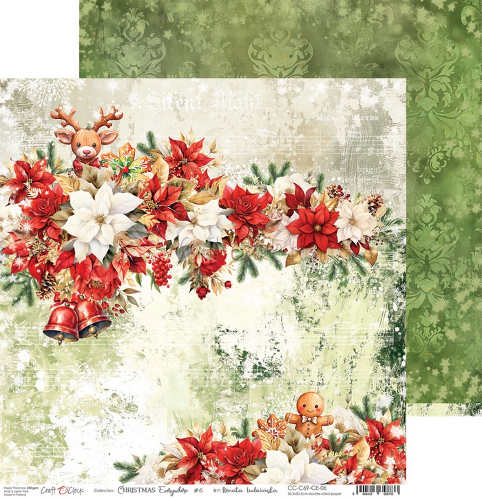 Craft O´Clock - CHRISTMAS EVERYWHERE 6x6 - scrapbookové čtvrtky
