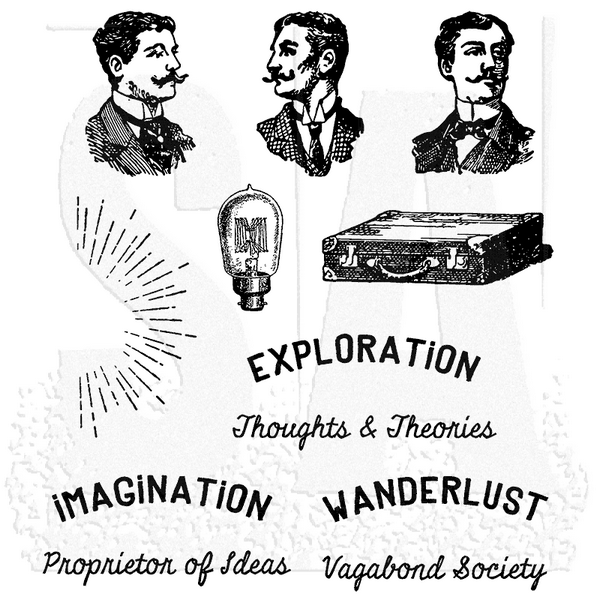 *** Tim Holtz - NOBLE GENT - cling razítka