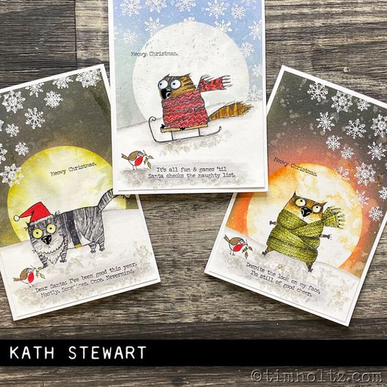 Tim Holtz - SNARKY CAT CHRISTMAS - cling razítka