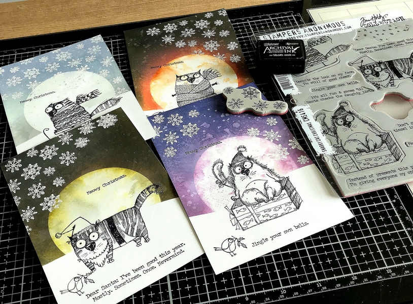 Tim Holtz - SNARKY CAT CHRISTMAS - cling razítka