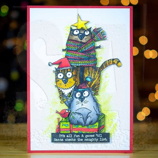 Tim Holtz - SNARKY CAT CHRISTMAS - cling razítka