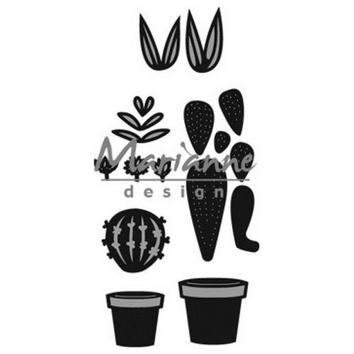 *** Marianne - CACTUS & FLOWER POTS - vyřezávací šablony