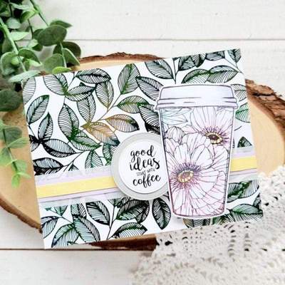 *** Thermoweb - TONER CARD FRONTS / TRANQUIL LEAVES - tonerové kartičky