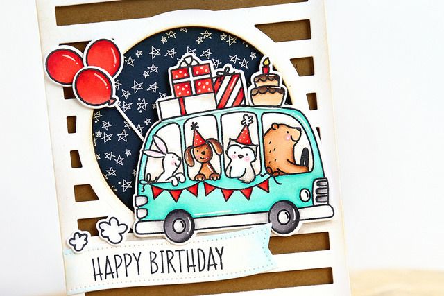 *** Avery Elle - BIRTHDAY BUS - razítka a šablony