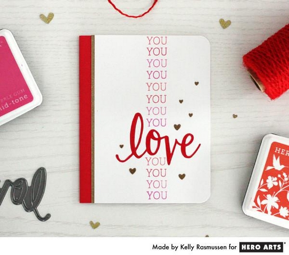 *** Hero Arts - STAMP & CUT / LOVE - razítka a vyřezávací šablona