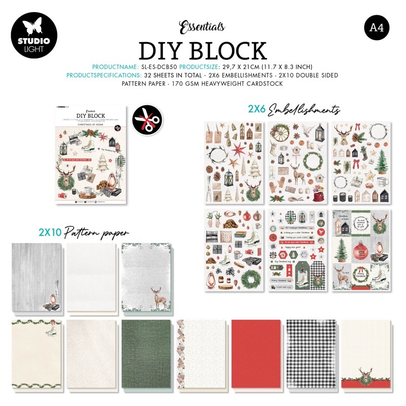 *** Studio Light - CHRISTMAS AT HOME DIY Block - kreativní sada