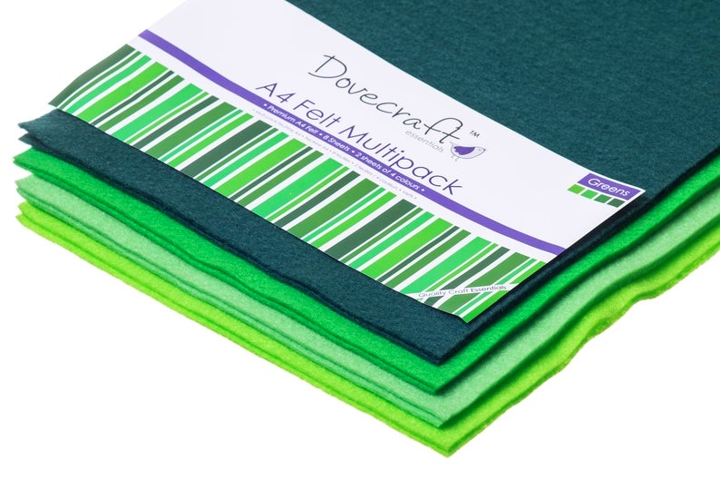 Dovecraft - A4 FELT MULTIPACK / GREENS (1 mm) - akrylový filc
