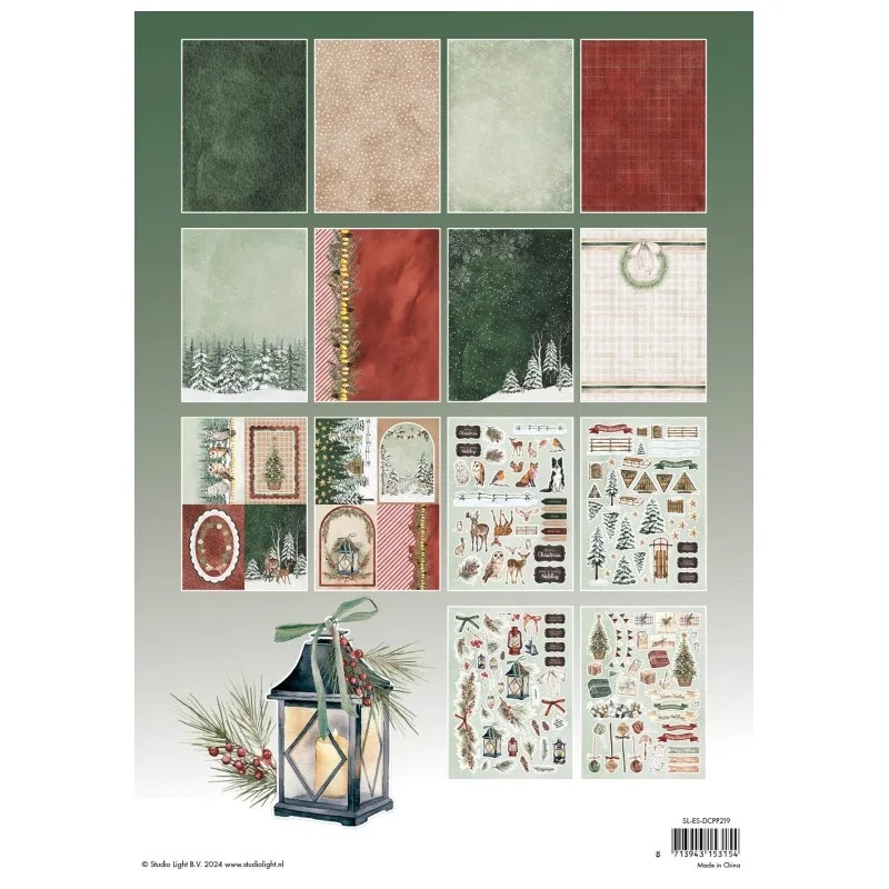 Studio Light - FESTIVE FOREST Die-Cut Designer Paper Pad - kreativní sada