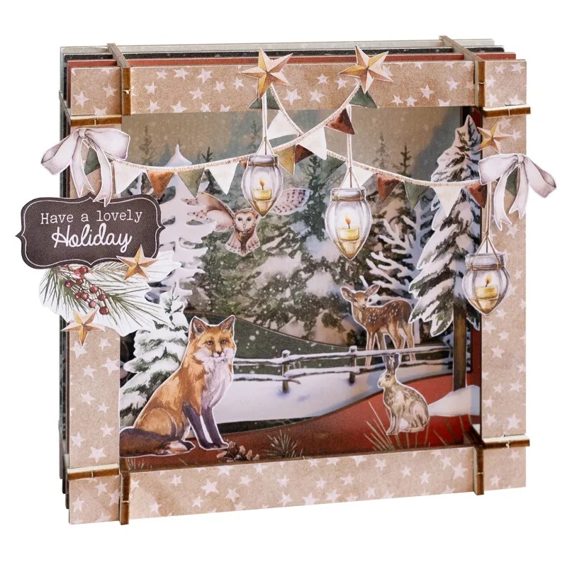 Studio Light - FESTIVE FOREST Die-Cut Designer Paper Pad - kreativní sada
