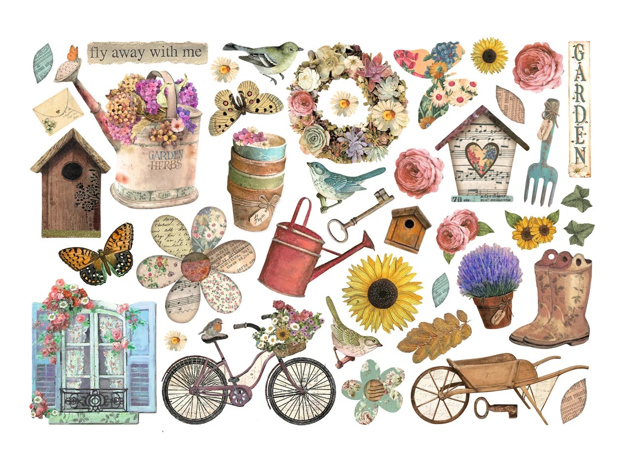 Stamperia - GARDEN Ephemera - papírové výřezy