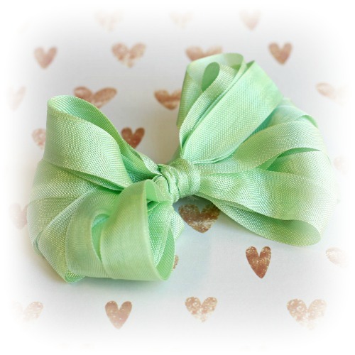 Seam Binding - GREEN / MINT LEAF (5 m) - hedvábná stuha