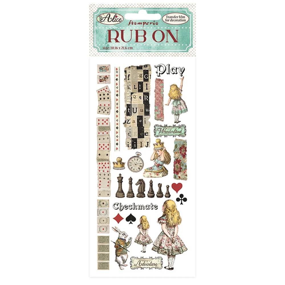 Stamperia - ALICE Rub-Ons - propisoty