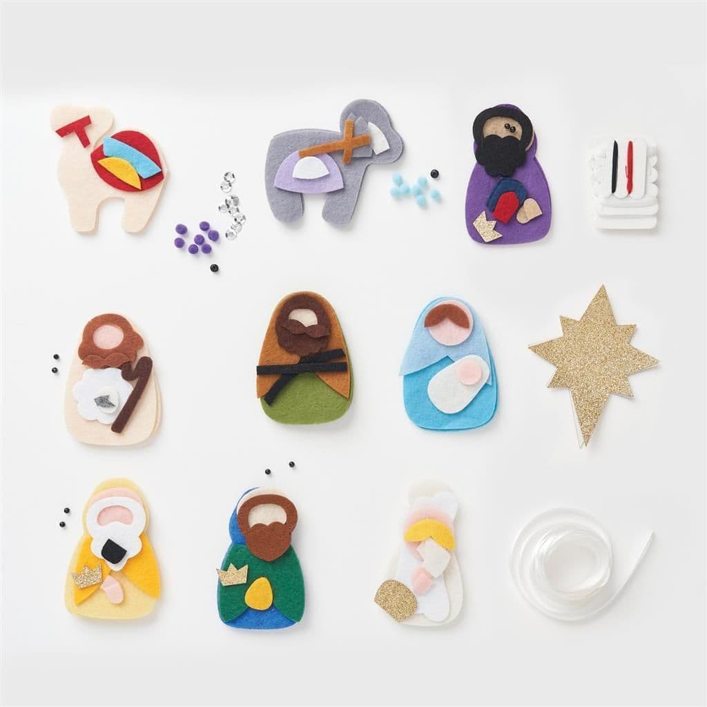 Simply Make - FELT GARLAND KIT / NATIVITY - sada na šití z filcu