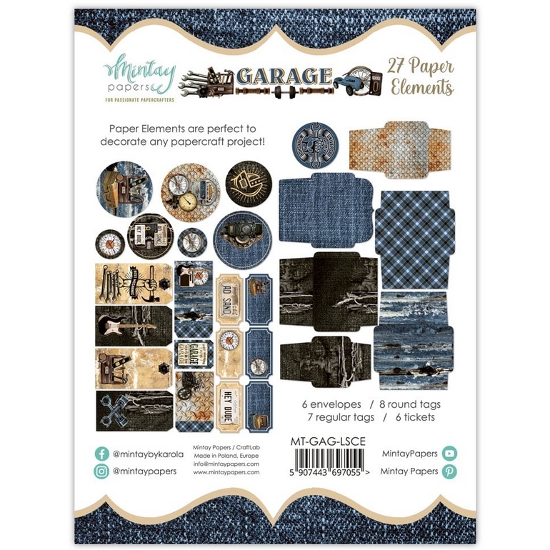 Mintay - GARAGE Element Die-Cuts - papírové výřezy