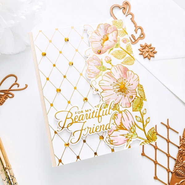 Spellbinders - HOTFOIL STAMP / SWEET BLOOMS BORDER - kovové razítko