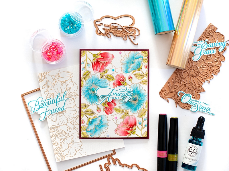 Spellbinders - HOTFOIL STAMP / SWEET BLOOMS BORDER - kovové razítko