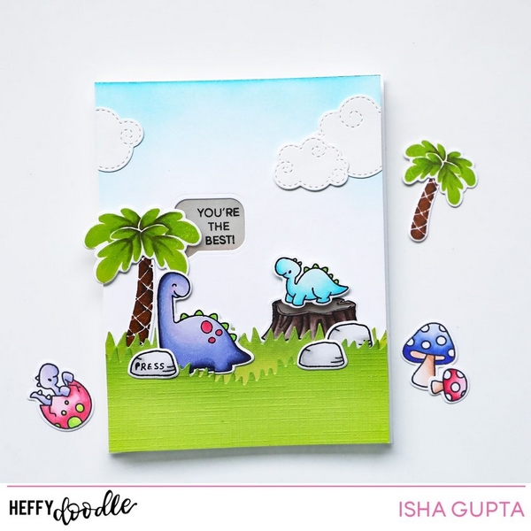Heffy Doodle - DINKY DINOS - razítka a šablony
