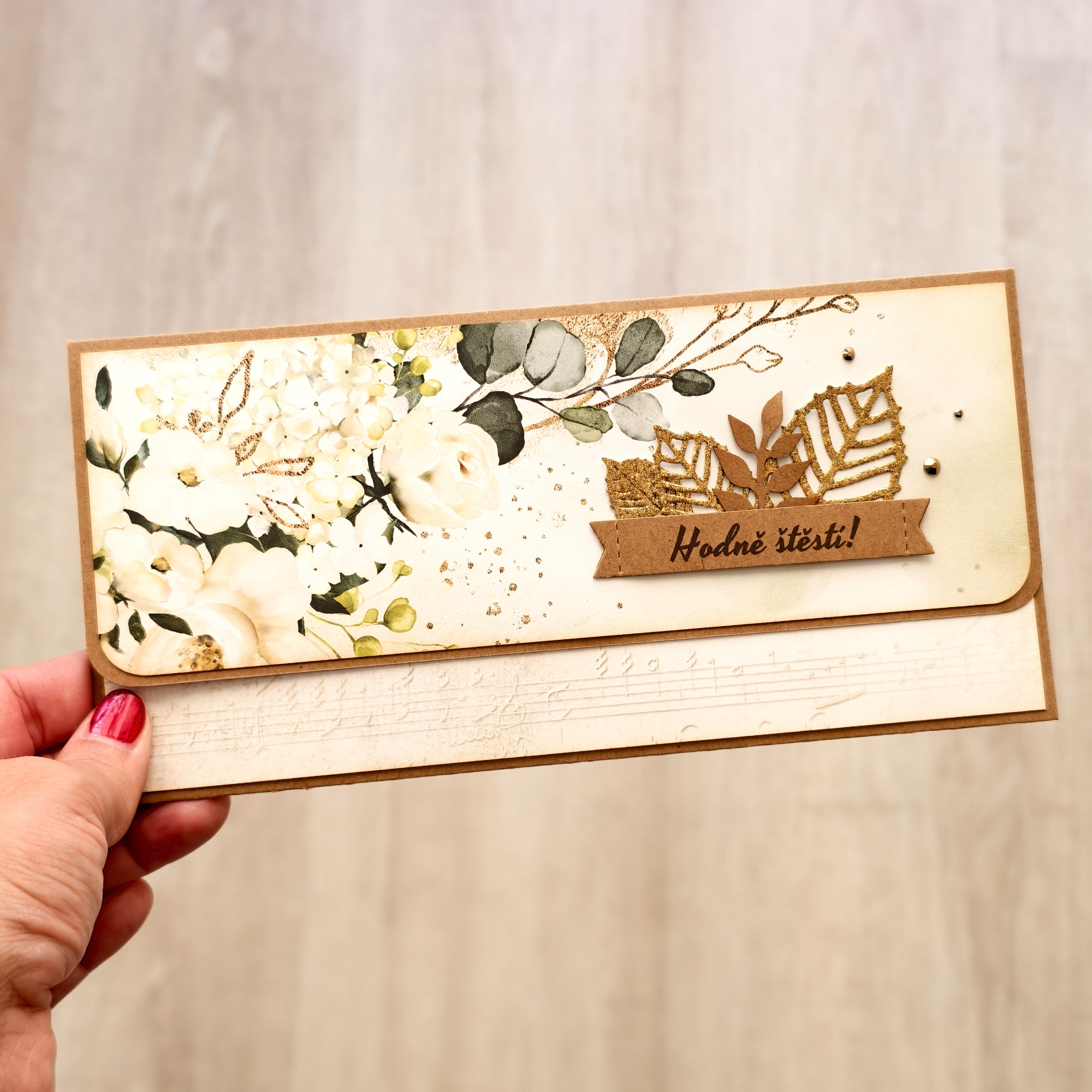 SVATEBNÍ OBÁLKA NA PENÍZE - se zlatými detaily Golden Dreams