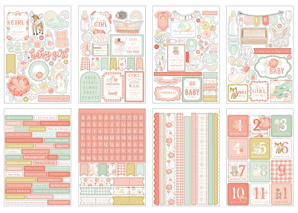 *** Echo Park - IT´S A GIRL Sticker Book - samolepky (1/2 sady)