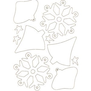 Woodware - kartonové ozdoby CHRISTMAS ORNAMENTS - scrapbook