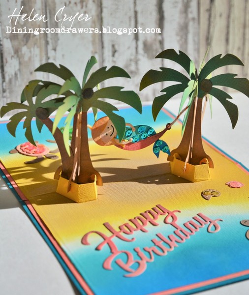 *** Karen Burniston - PALM TREE POP-UP - vyřezávací šablony