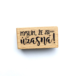 Keta (931) - MYSLÍM, ŽE JSI ÚŽASNÁ! - dřevěné razítko