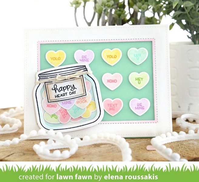 *** Lawn Fawn - HOW YOU BEAN / HEART ADD-ON - razítka a šablony