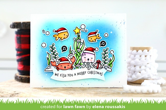 Lawn Fawn - CHRISTMAS FISHES - silikonová razítka