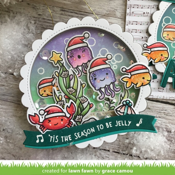 Lawn Fawn - CHRISTMAS FISHES - silikonová razítka