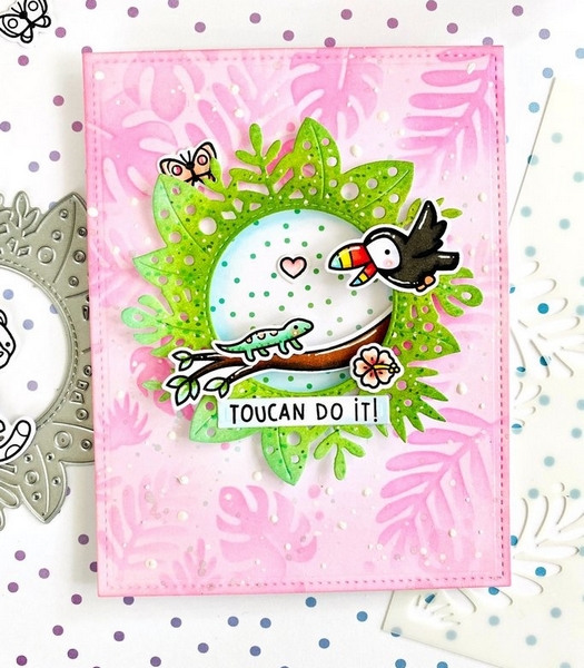 Lawn Fawn - TROPICAL LEAVES 6x6 - šablona / maska