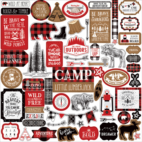 *** Echo Park - LITTLE LUMBERJACK Element Stickers - samolepky