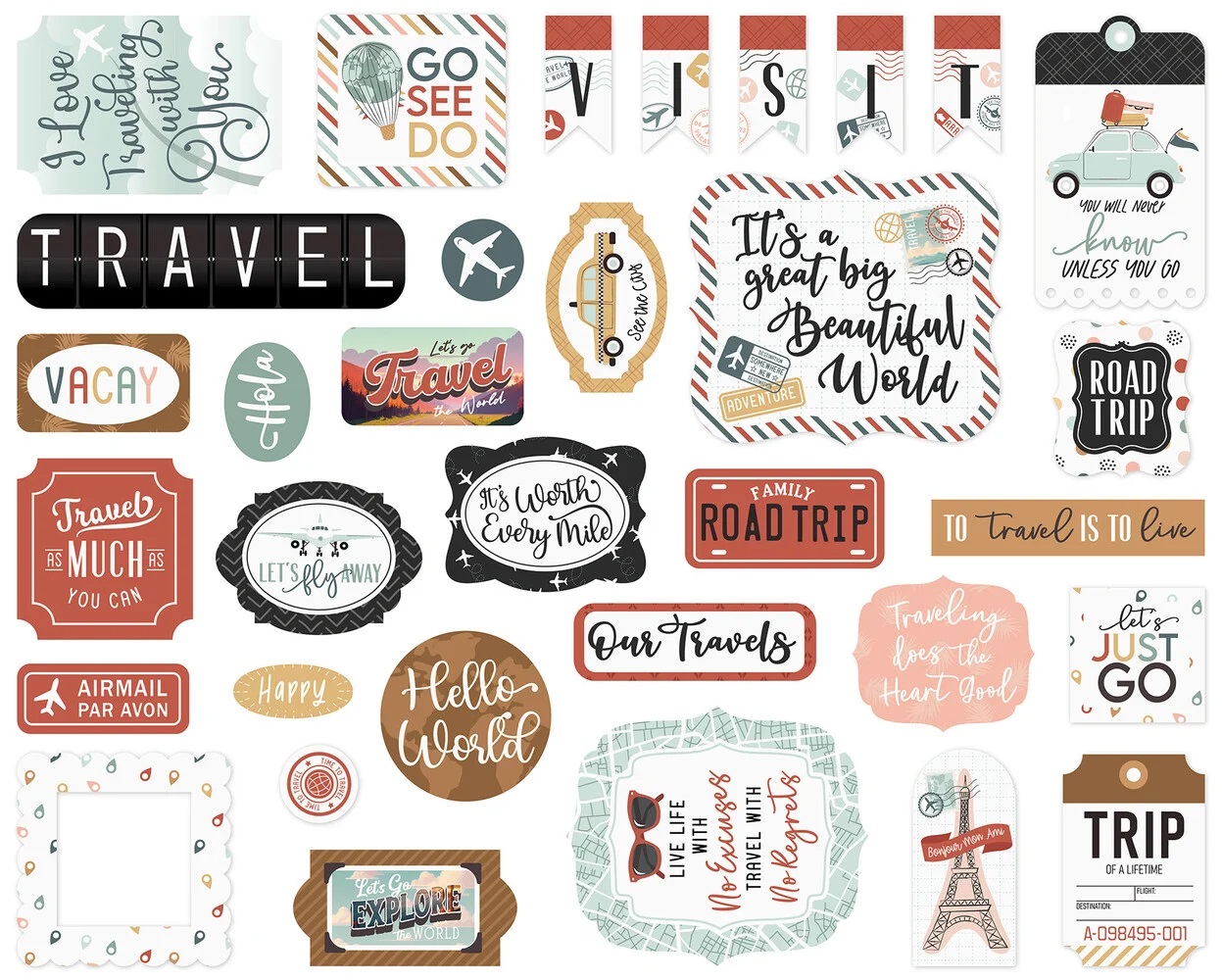 Echo Park - LET´S TAKE THE TRIP Ephemera - papírové výřezy