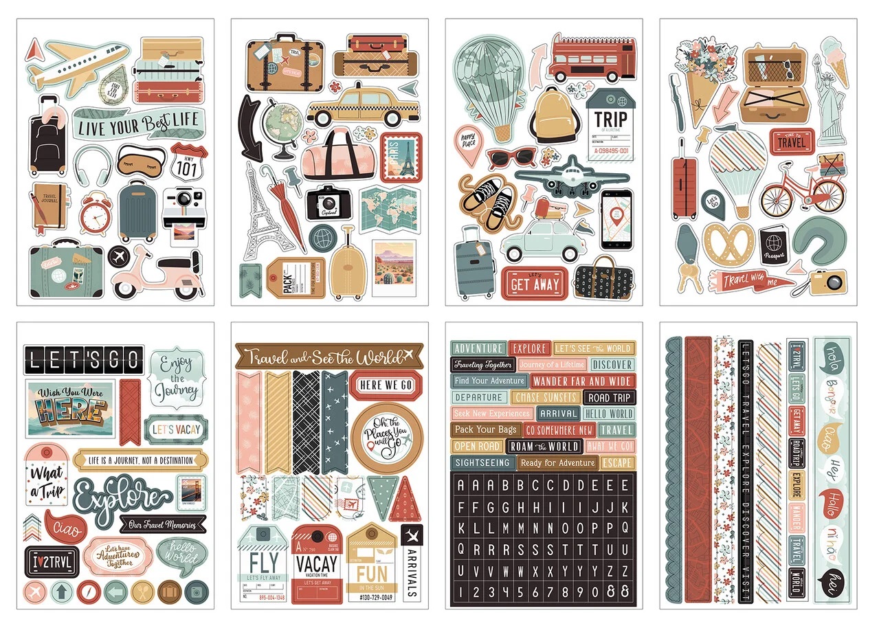 Echo Park - LET´S TAKE THE TRIP Sticker Book - samolepky (1/2 sady)