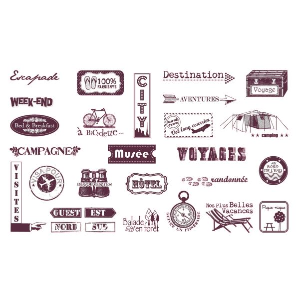 *** Aladine - STAMPO SCRAP / JOURNEY WORDS - gumová razítka