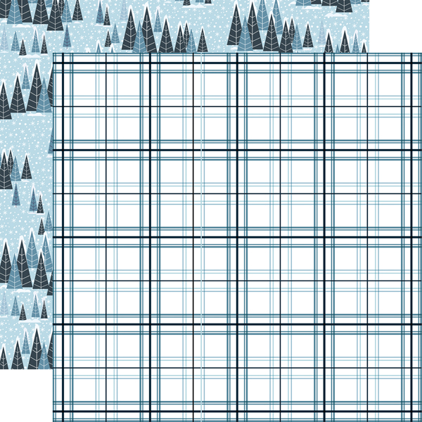 *** Echo Park - THE MAGIC OF WINTER / Cold Plaid - scrapbooková čtvrtka