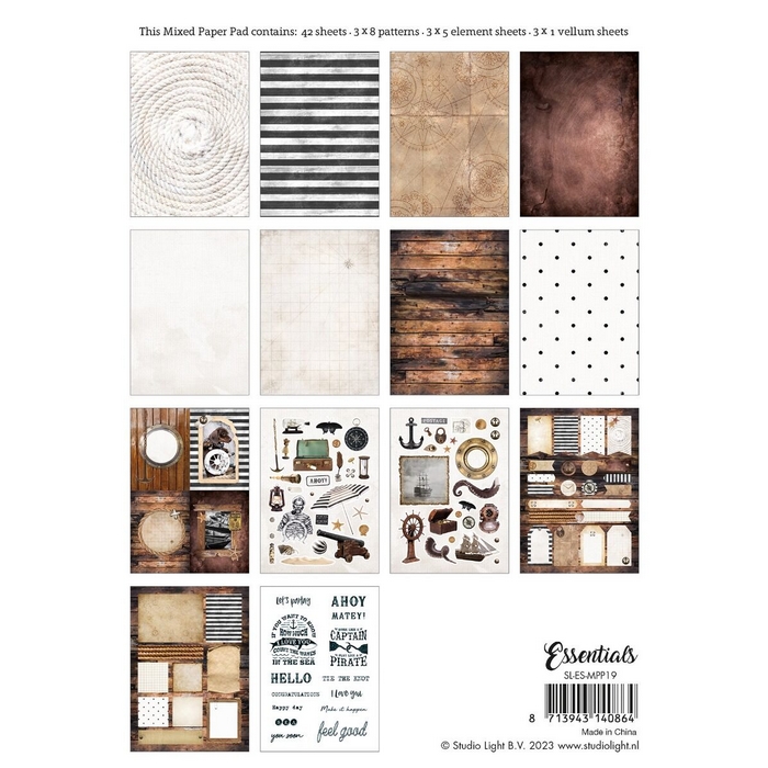 *** Studio Light - VINTAGE TREASURES SEA Mixed Paper Pad - kreativní sada