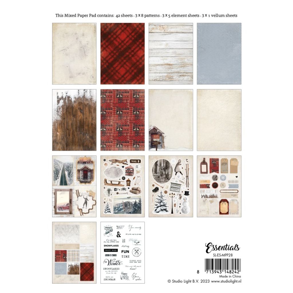 *** Studio Light - NOSTALGIC WINTER Mixed Paper Pad - kreativní sada