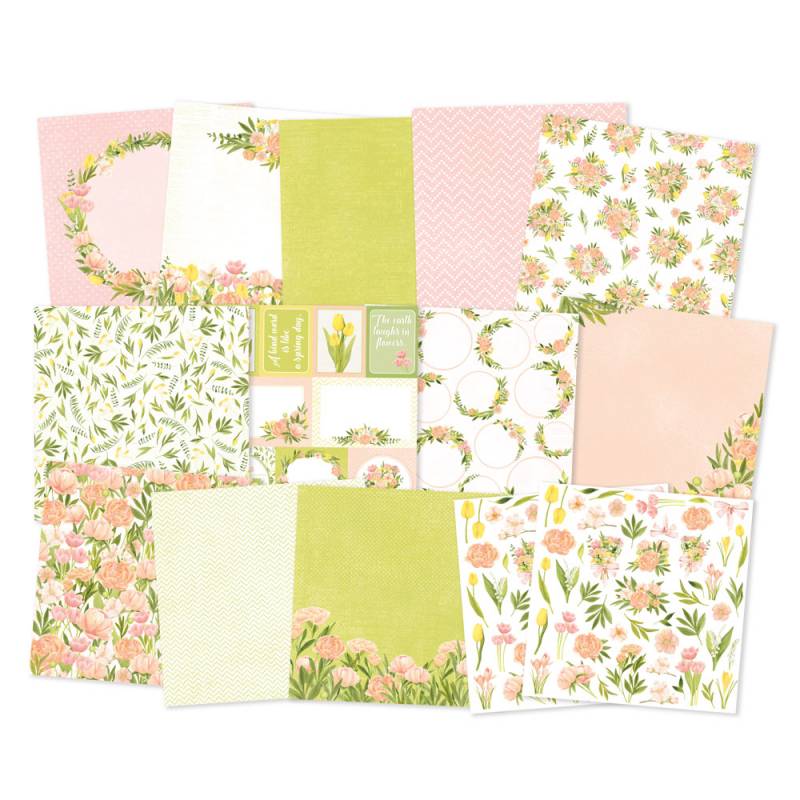 *** P13 - HELLO SPRING 12x12 - scrapbookové čtvrtky