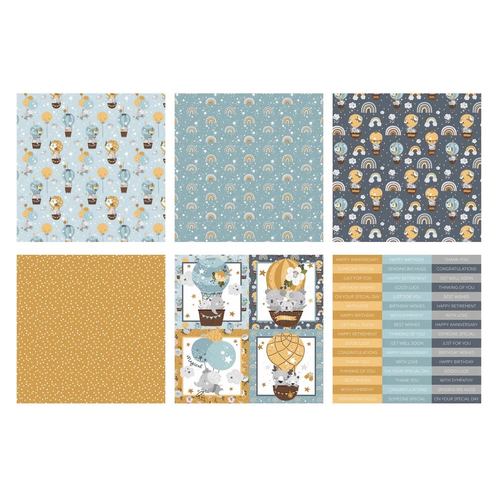 *** The Paper Boutique - UP, UP & AWAY 8x8 - scrapbookové papíry