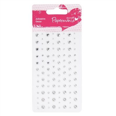 Papermania - ADHESIVE GEMS / SILVER - samolepicí kamínky